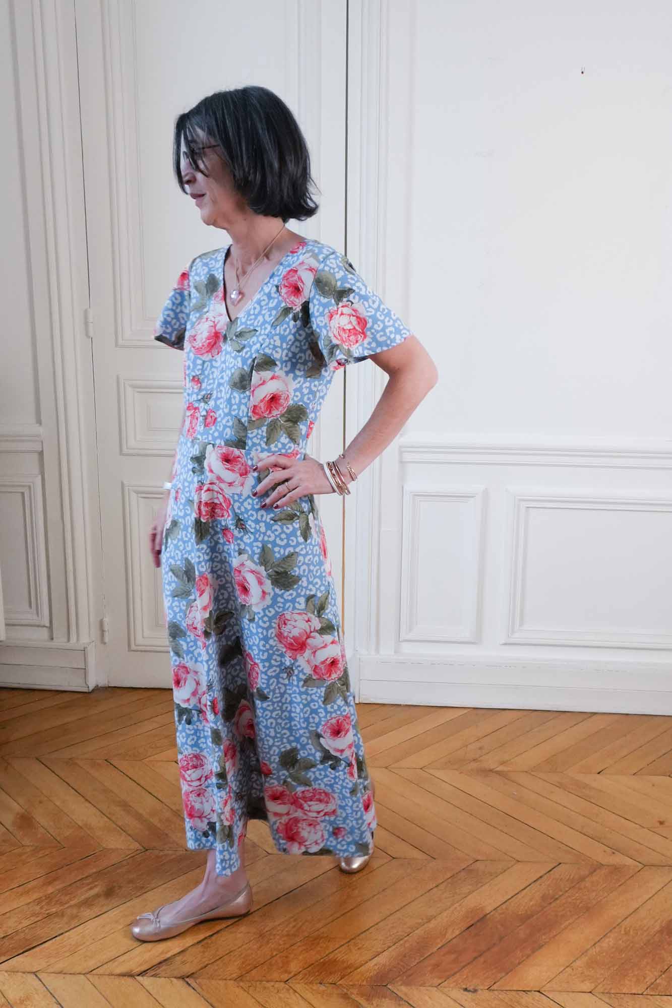 Patron de Couture Robe Longue Fleurie à Manches Papillon Personnalisable et Sur-Mesure par Charlotte Auzou